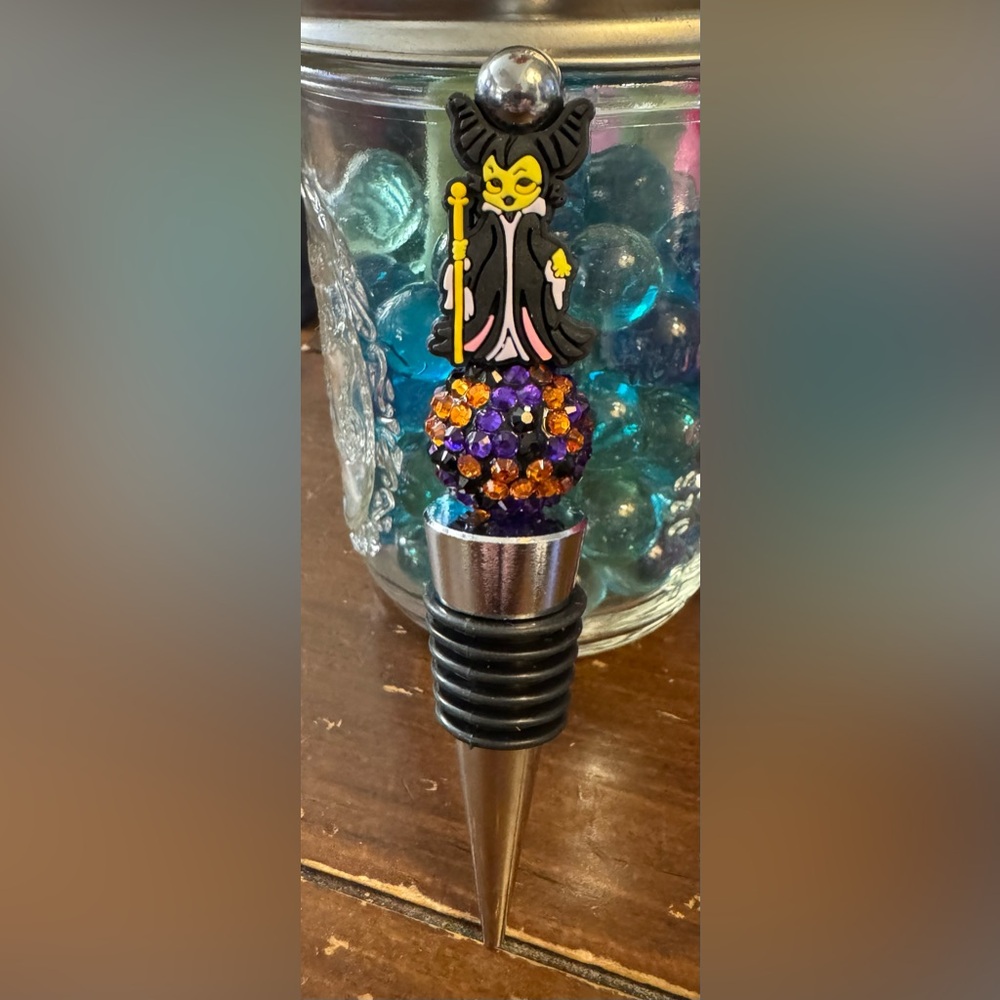 Disney Maleficent Inspired Wine Topper Unique Handcrafted Drink Stopper Gift